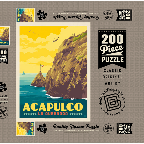 Darstellung des Puzzle Motivs Mexico: Acapulco, La Quebrada Mexico: Acapulco, La Quebrada 200 Puzzle Schachtel 3D Modell