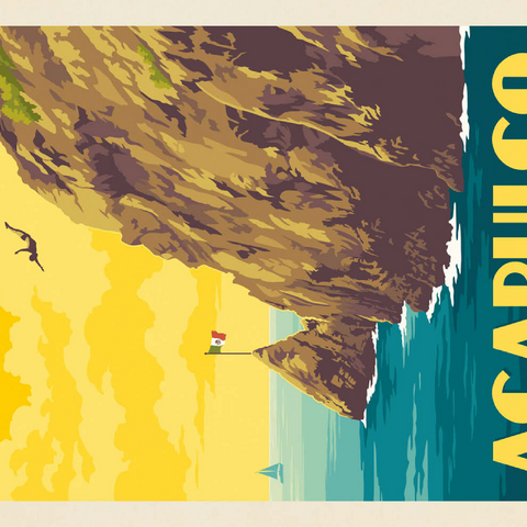 Darstellung des Puzzle Motivs Mexico: Acapulco, La Quebrada Mexico: Acapulco, La Quebrada 500 Puzzle 3D Modell