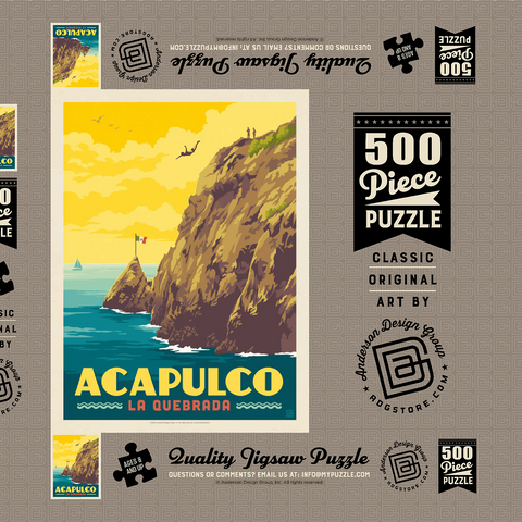 Darstellung des Puzzle Motivs Mexico: Acapulco, La Quebrada Mexico: Acapulco, La Quebrada 500 Puzzle Schachtel 3D Modell