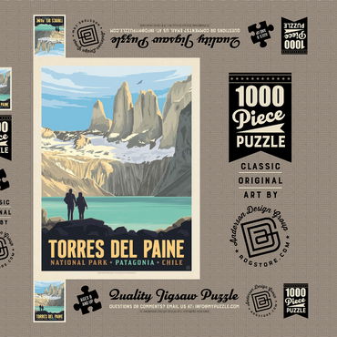 Darstellung des Puzzle Motivs Chile: Torres del Paine National Park (Patagonia) 1000 Puzzle Schachtel 3D Modell