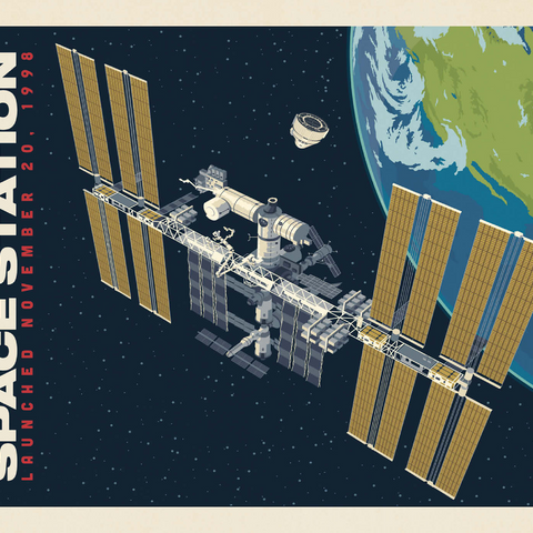 Darstellung des Puzzle Motivs NASA: 1998 International Space Station NASA: 1998 International Space Station 1000 Puzzle 3D Modell