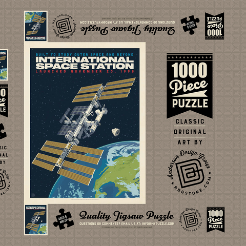 Darstellung des Puzzle Motivs NASA: 1998 International Space Station NASA: 1998 International Space Station 1000 Puzzle Schachtel 3D Modell
