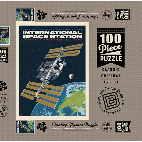 Darstellung des Puzzle Motivs NASA: 1998 International Space Station NASA: 1998 International Space Station 100 Puzzle Schachtel 3D Modell