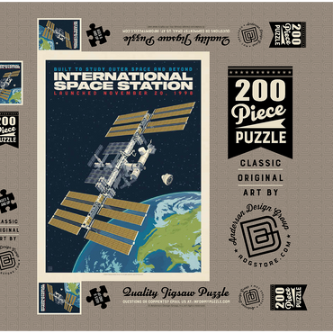Darstellung des Puzzle Motivs NASA: 1998 International Space Station 200 Puzzle Schachtel 3D Modell