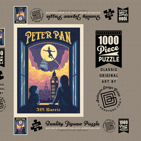 Darstellung des Puzzle Motivs Peter Pan: J.M. Barrie Peter Pan: J.M. Barrie 1000 Puzzle Schachtel 3D Modell