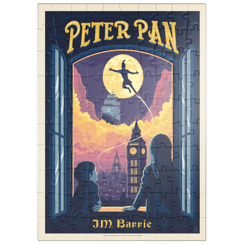 Darstellung des Puzzle Motivs Peter Pan: J.M. Barrie puzzleplate Peter Pan: J.M. Barrie 100 Puzzle