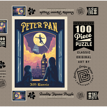 Darstellung des Puzzle Motivs Peter Pan: J.M. Barrie 100 Puzzle Schachtel 3D Modell