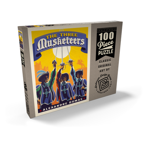 Darstellung des Puzzle Motivs The Three Musketeers: Alexandre Dumas The Three Musketeers: Alexandre Dumas 100 Puzzle Schachtel Ansicht2