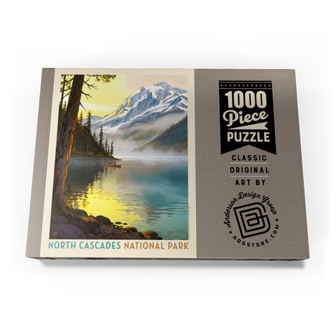 Darstellung des Puzzle Motivs North Cascades National Park Lake View Canoe Scene North Cascades National Park Lake View Canoe Scene 1000 Puzzle Schachtel Ansicht3