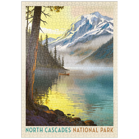 Darstellung des Puzzle-Motivs North Cascades National Park Lake View Canoe Scene – Puzzleteile: 1000