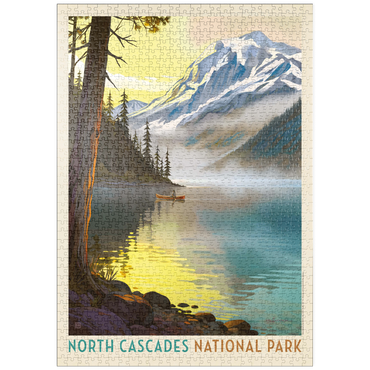 Darstellung des Puzzle Motivs puzzleplate North Cascades National Park Lake View Canoe Scene 1000 Puzzle