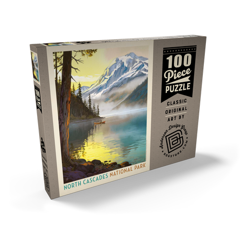Darstellung des Puzzle Motivs North Cascades National Park Lake View Canoe Scene North Cascades National Park Lake View Canoe Scene 100 Puzzle Schachtel Ansicht2