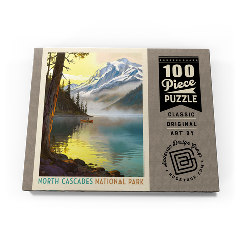 Darstellung des Puzzle Motivs North Cascades National Park Lake View Canoe Scene North Cascades National Park Lake View Canoe Scene 100 Puzzle Schachtel Ansicht3