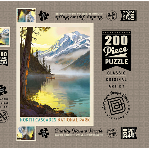 Darstellung des Puzzle Motivs North Cascades National Park Lake View Canoe Scene North Cascades National Park Lake View Canoe Scene 200 Puzzle Schachtel 3D Modell