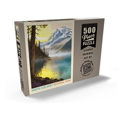 Darstellung des Puzzle Motivs North Cascades National Park Lake View Canoe Scene North Cascades National Park Lake View Canoe Scene 500 Puzzle Schachtel Ansicht2