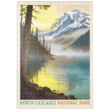 Darstellung des Puzzle Motivs puzzleplate North Cascades National Park Lake View Canoe Scene 500 Puzzle
