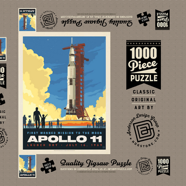 Darstellung des Puzzle Motivs NASA 1969: Apollo 11 Lift-Off 1000 Puzzle Schachtel 3D Modell