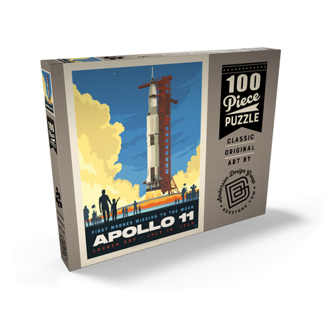 Darstellung des Puzzle Motivs NASA 1969: Apollo 11 Lift-Off NASA 1969: Apollo 11 Lift-Off 100 Puzzle Schachtel Ansicht2