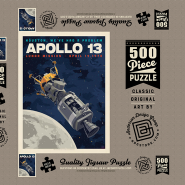 Darstellung des Puzzle Motivs NASA 1970: Apollo 13 500 Puzzle Schachtel 3D Modell