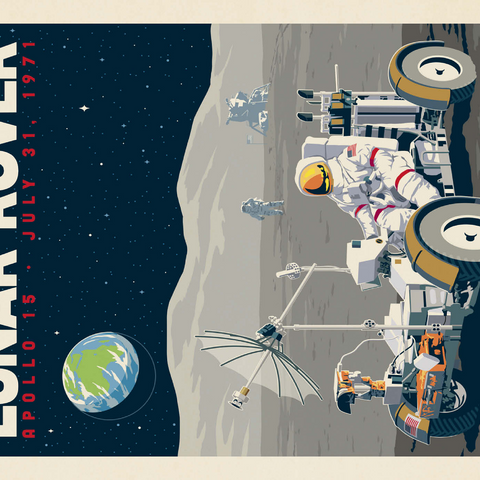 Darstellung des Puzzle Motivs NASA 1971: Apollo 15 Lunar Rover NASA 1971: Apollo 15 Lunar Rover 1000 Puzzle 3D Modell