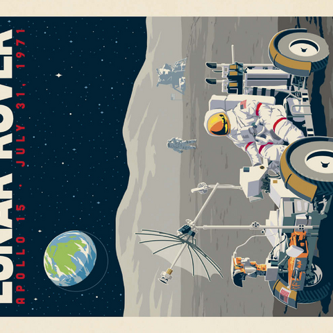 Darstellung des Puzzle Motivs NASA 1971: Apollo 15 Lunar Rover NASA 1971: Apollo 15 Lunar Rover 200 Puzzle 3D Modell