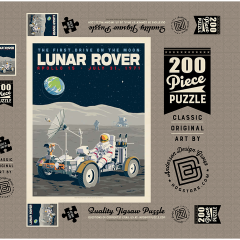Darstellung des Puzzle Motivs NASA 1971: Apollo 15 Lunar Rover NASA 1971: Apollo 15 Lunar Rover 200 Puzzle Schachtel 3D Modell