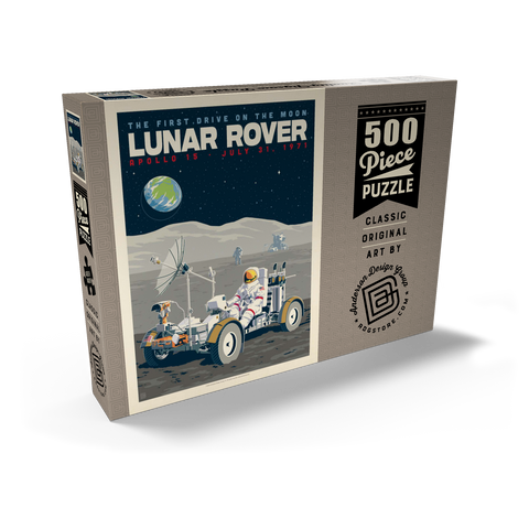 Darstellung des Puzzle Motivs NASA 1971: Apollo 15 Lunar Rover NASA 1971: Apollo 15 Lunar Rover 500 Puzzle Schachtel Ansicht2
