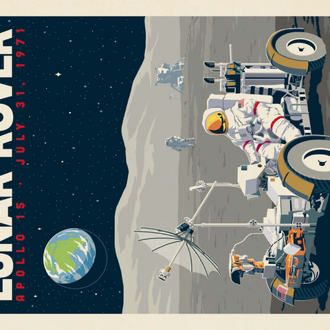 Darstellung des Puzzle Motivs NASA 1971: Apollo 15 Lunar Rover NASA 1971: Apollo 15 Lunar Rover 500 Puzzle 3D Modell