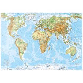 Darstellung des Puzzle-Motivs Physische Weltkarte – Globale Geografie – Puzzleteile: 1000