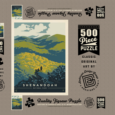 Darstellung des Puzzle Motivs Shenandoah National Park: Blue Ridge Beauty 500 Puzzle Schachtel 3D Modell