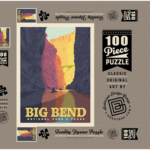 Darstellung des Puzzle Motivs Big Bend National Park: Rio Grande Big Bend National Park: Rio Grande 100 Puzzle Schachtel 3D Modell