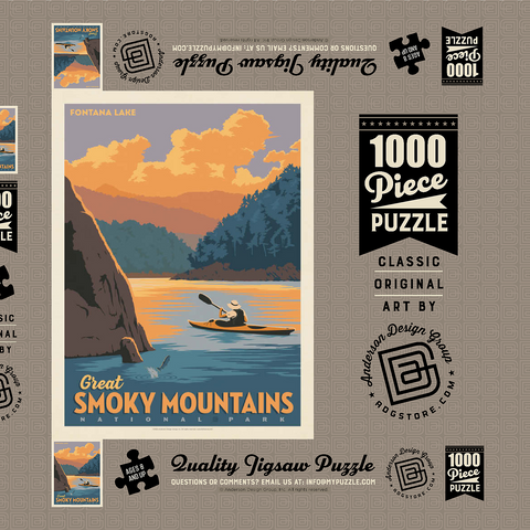 Darstellung des Puzzle Motivs Great Smoky Mountains National Park: Fontana Lake Great Smoky Mountains National Park: Fontana Lake 1000 Puzzle Schachtel 3D Modell