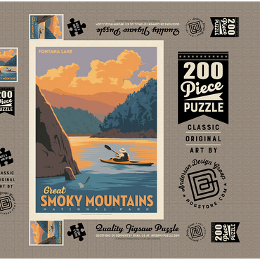 Darstellung des Puzzle Motivs Great Smoky Mountains National Park: Fontana Lake 200 Puzzle Schachtel 3D Modell