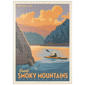 Darstellung des Puzzle Motivs Great Smoky Mountains National Park: Fontana Lake - Puzzleteile: 500
