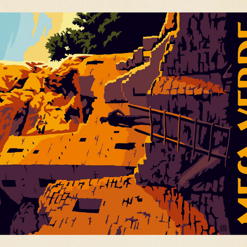 Darstellung des Puzzle Motivs Mesa Verde National Park: Cliff Dwellings Mesa Verde National Park: Cliff Dwellings 1000 Puzzle 3D Modell