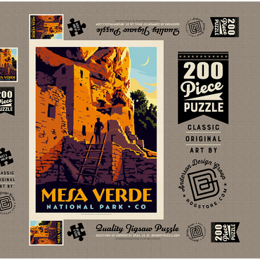 Darstellung des Puzzle Motivs Mesa Verde National Park: Cliff Dwellings 200 Puzzle Schachtel 3D Modell