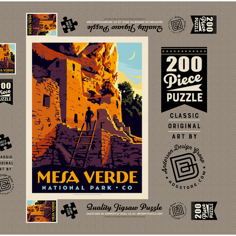 Darstellung des Puzzle Motivs Mesa Verde National Park: Cliff Dwellings Mesa Verde National Park: Cliff Dwellings 200 Puzzle Schachtel 3D Modell