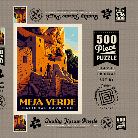 Darstellung des Puzzle Motivs Mesa Verde National Park: Cliff Dwellings Mesa Verde National Park: Cliff Dwellings 500 Puzzle Schachtel 3D Modell