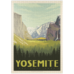 Darstellung des Puzzle-Motivs Yosemite National Park: Valley View with El Capitan and Bridalveil Fall – Puzzleteile: 1000