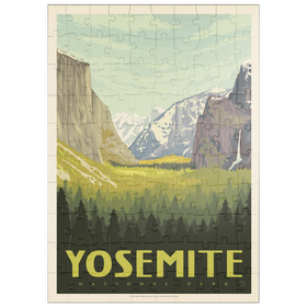 Darstellung des Puzzle Motivs Yosemite National Park: Valley View with El Capitan and Bridalveil Fall - Puzzleteile: 100