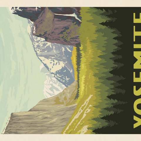 Darstellung des Puzzle Motivs Yosemite National Park: Valley View with El Capitan and Bridalveil Fall Yosemite National Park: Valley View with El Capitan and Bridalveil Fall 100 Puzzle 3D Modell