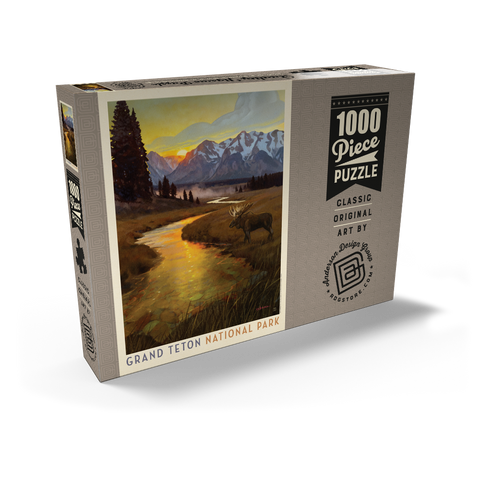 Darstellung des Puzzle Motivs Grand Teton National Park: Lone Moose Grand Teton National Park: Lone Moose 1000 Puzzle Schachtel Ansicht2
