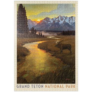 Darstellung des Puzzle Motivs puzzleplate Grand Teton National Park: Lone Moose 1000 Puzzle