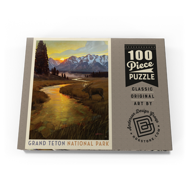 Darstellung des Puzzle Motivs Grand Teton National Park: Lone Moose 100 Puzzle Schachtel Ansicht3