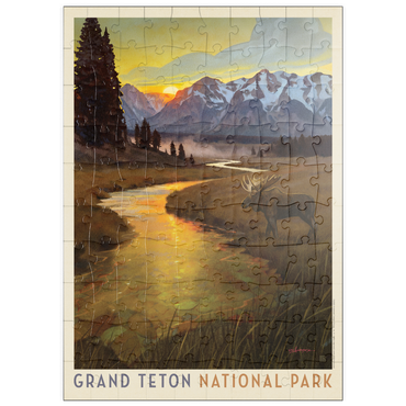 Darstellung des Puzzle Motivs puzzleplate Grand Teton National Park: Lone Moose 100 Puzzle