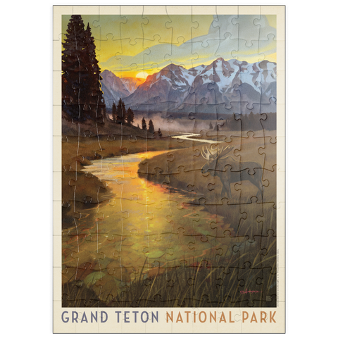 Darstellung des Puzzle Motivs Grand Teton National Park: Lone Moose puzzleplate Grand Teton National Park: Lone Moose 100 Puzzle