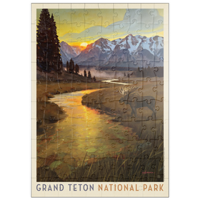 Darstellung des Puzzle Motivs Grand Teton National Park: Lone Moose - Puzzleteile: 100