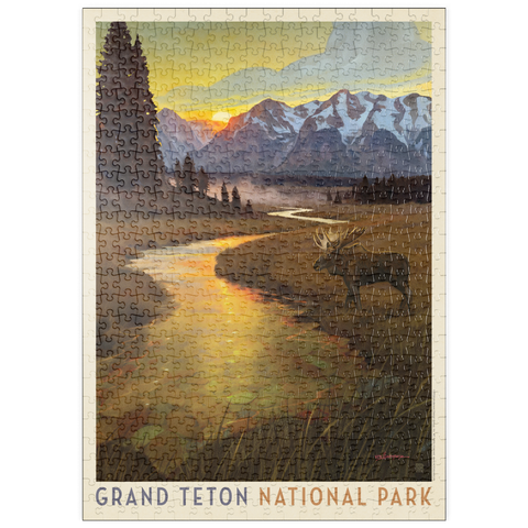 Darstellung des Puzzle Motivs Grand Teton National Park: Lone Moose puzzleplate Grand Teton National Park: Lone Moose 500 Puzzle