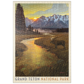 Darstellung des Puzzle Motivs Grand Teton National Park: Lone Moose - Puzzleteile: 500