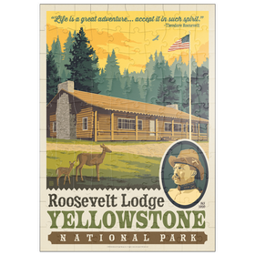 Darstellung des Puzzle Motivs Yellowstone National Park: Roosevelt Lodge - Puzzleteile: 100